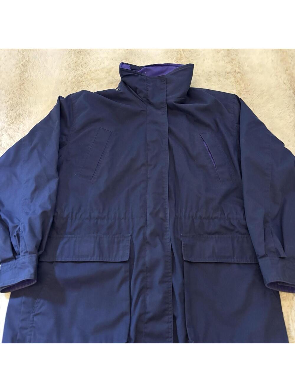 Vintage Pacific Coast Navy Plaid Lined Jacket Coat Women’s Medium